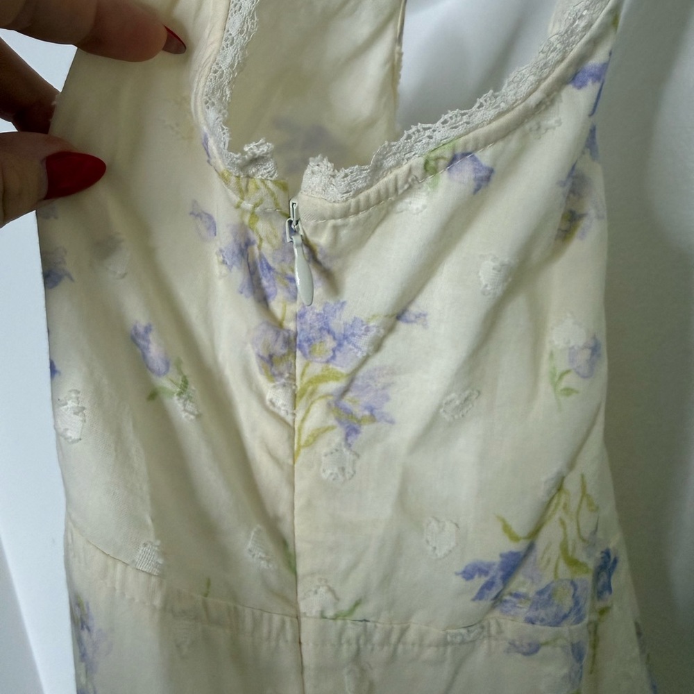 LoveShackFancy Pale Yellow Floral Mini Dress - Picture 6 of 6